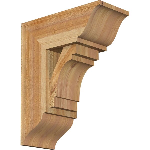 Ekena Millwork Merced Traditional Rough Sawn Bracket w/ Offset Brace, Western Red Cedar, 8"W x 18"D x 22"H BKT0806X18X22MRC01RWR - main